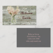 素朴なカントリーフラワーのメイソンジャー結婚式 名刺 (正面/裏面)