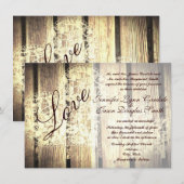 素朴なカントリー調の納屋の木の愛の結婚式招待状 招待状 (正面/裏面)