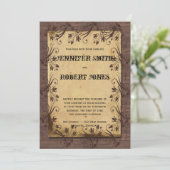 素朴なカントリー調の納屋の木の美しさ ウェディング招待状 招待状 (スタンド正面)