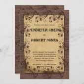 素朴なカントリー調の納屋の木の美しさ ウェディング招待状 招待状 (正面/裏面)