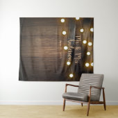 素朴なカントリー調の納屋の木製ワインバー＆ライト タペストリー (インサイチュ(横))