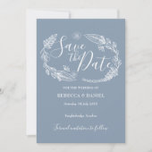 素朴なカントリー調の花柄の「Save the Date」カード セーブザデート (正面)