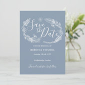 素朴なカントリー調の花柄の「Save the Date」カード セーブザデート (スタンド正面)