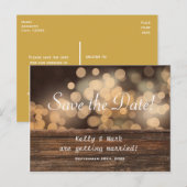 素朴なカントリー風のぼかしライトがセーブザデートのポストカード 案内ポストカード (正面/裏面)