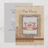 素朴なカントリー風の結婚前お茶会招待状 招待状 (正面/裏面)