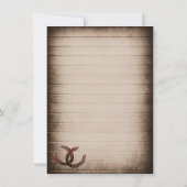 素朴なカントリー風の馬蹄形の結婚式招待状 招待状 (裏面)