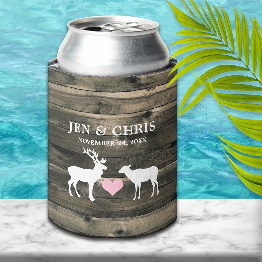 素朴なカントリー風の鹿と牝鹿の結婚式のお土産 缶クーラー