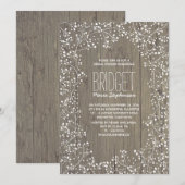 素朴なカントリー風ベイビーズブレス ブライズシャワー 招待状 (正面/裏面)