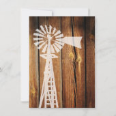 素朴なカントリー風車の木製結婚式招待状 招待状 (裏面)
