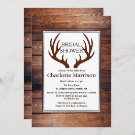 素朴なカントリー鹿の角 ブライダルシャワー 招待状