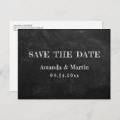 素朴なカントリー黒板 Save The Date ポストカード (正面/裏面)