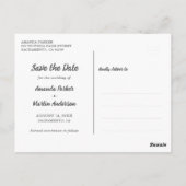 素朴なカントリー黒板 Save The Date ポストカード (裏面)