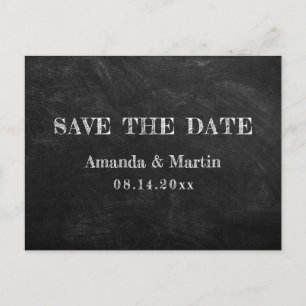 素朴なカントリー黒板 Save The Date ポストカード