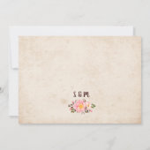 素朴なカントリー クラシカルな花のウェディング 招待状 (裏面)