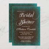 素朴なカントリー　ターコイズブラウンのウェディングシャワー招待状 招待状 (正面/裏面)