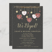 素朴なカントリー ハート 私たちは駆け落ちしました 駆け落ち披露宴のご案内 招待状 (正面/裏面)