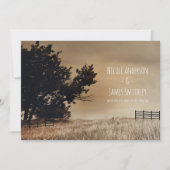 素朴なカントリー フィールド ミニマル カントリー ウェディング 招待状 (正面)