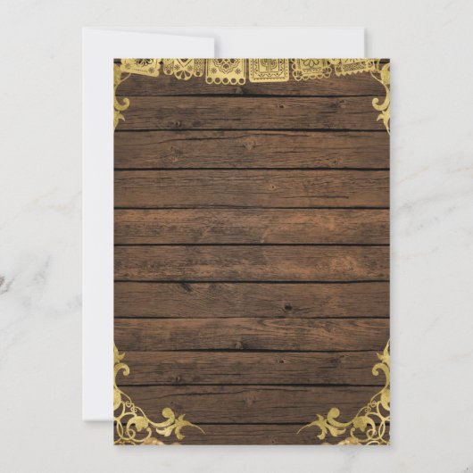 素朴なカントリー・ブーツ カップルシャワーの木の花 招待状 (裏面)