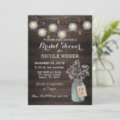 素朴なカントリー メイソンジャー バーンダイニング ウェディングシャワーの招待状 招待状 (スタンド正面)