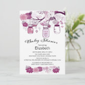 素朴なカントリー メイソンジャー ベビーシャワー 招待状 (スタンド正面)