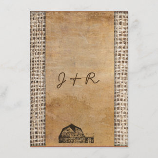 素朴なカントリー ヴィンテージ バーン ラッピング 招待状