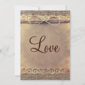 素朴なカントリー ヴィンテージ ラッピング ウェディング 招待状 (裏面)