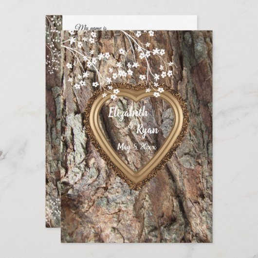 素朴なカントリー, 木製ハートフレーム, 結婚アドバイス アドバイスカード (正面/裏面)