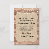 素朴なカード木製のバーラップBBQの婚約ありがとう サンキューカード (正面)