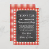素朴なカード赤い点検の結婚式のチョークありがとう サンキューカード (正面/裏面)