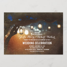 素朴なガーデンライトランタンの結婚式の招待