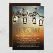 素朴なガーデンライト – ランタンリハーサル夕食 招待状 (正面/裏面)