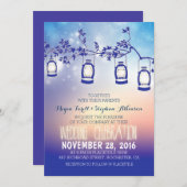 素朴なガーデンライト – ランタン結婚式招待状 招待状 (正面/裏面)