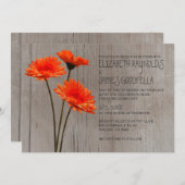 素朴なガーベラのウェディング・招待状 招待状 (正面/裏面)