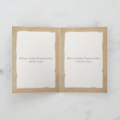 素朴なキャンバス、紙及びレースの一見の結婚式プログラム プログラム (内部)