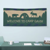 素朴なキャンプの誕生会の歓迎の旗 横断幕 (トレードショー)