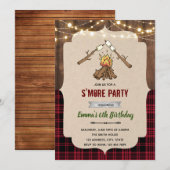 素朴なキャンプスモアテーマ 招待状 (正面/裏面)