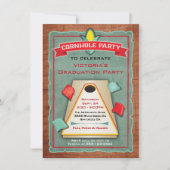 素朴なキャンホールビーンバッグトス パーティー招待状 招待状 (正面)