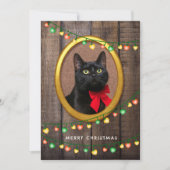 素朴なキュートなクリスマス ライト あなたの写真を追加 シーズンカード (正面)