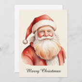 素朴なキュートなレトロクラシックなサンタクロース シーズンカード (正面/裏面)