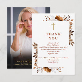 素朴なキリスト教のライフセレブレーション 葬儀 フォト サンキューカード