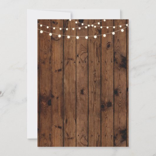 素朴なキンセアニェラのパーティーのチョーク木製ライト招待 招待状 (裏面)