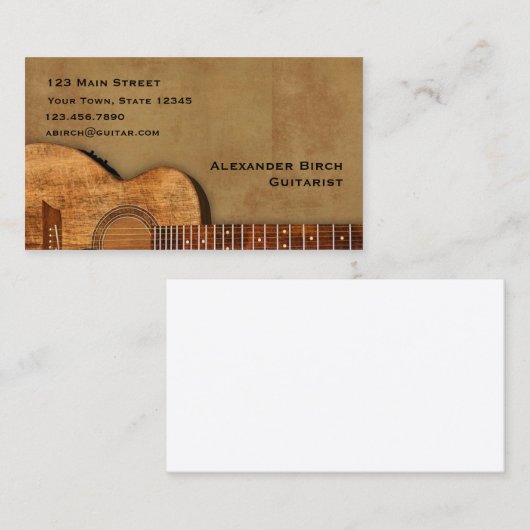 素朴なギター 名刺 (正面/裏面)