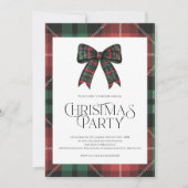 素朴なギンガムのクリスマスパーティー招待状 シーズンカード (正面)