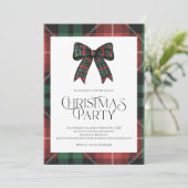 素朴なギンガム柄のクリスマスパーティー招待状 シーズンカード (スタンド正面)
