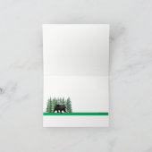 素朴なクマと松の木の感謝カード サンキューカード (内部)