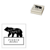 素朴なクマの子供用ブックプレートラベル ラバースタンプ (押印)