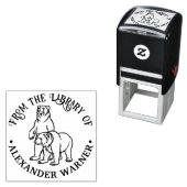 素朴なクマ #7 丸型 図書館の本の名前 セルフインキングスタンプ (インサイチュ)