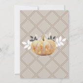 素朴なクラシックなカントリーパンプキン ブライダルシャワー 招待状 (裏面)