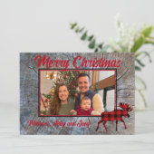 素朴なクラシックムース赤格子写真テンプレート シーズンカード (スタンド正面)