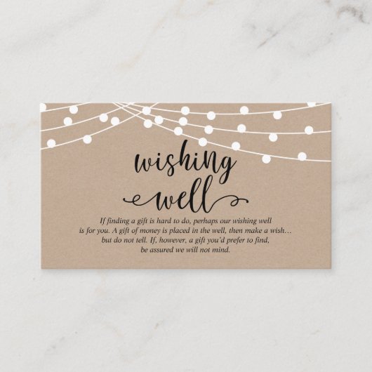 素朴なクラフトのひもライト, 結婚式の願い井戸 エンクロージャーカード (正面)